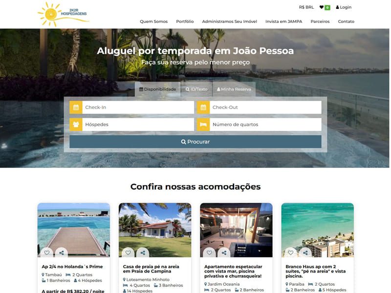 Site desenvolvido pela Sites PB para 2K2R Hospedagens