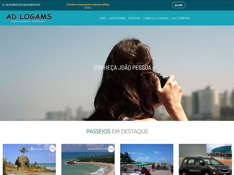 Projeto de logística desenvolvido pela Sites PB para AD Logams Turismo
