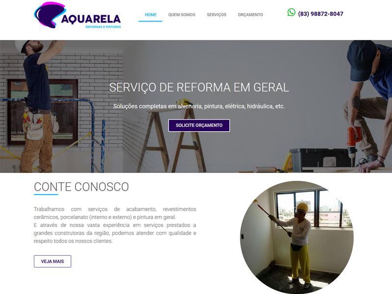 Projeto de construção civil desenvolvido pela Sites PB para Aquarela Reformas