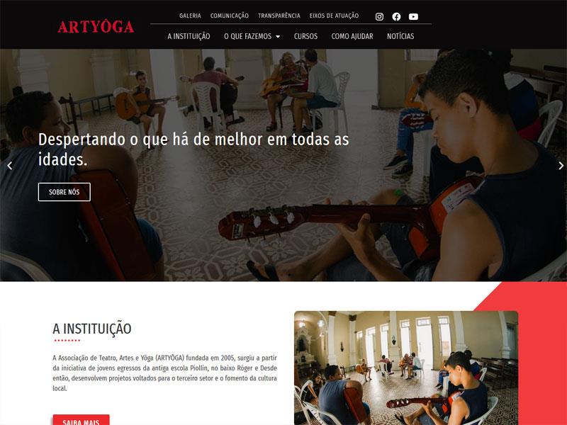 Projeto de entidades desenvolvido pela Sites PB para Artyôga
