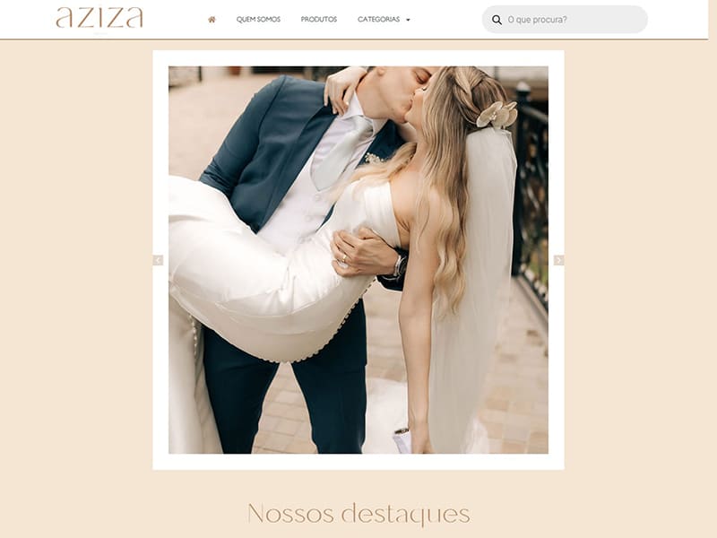 Projeto de moda e beleza desenvolvido pela Sites PB para Aziza Noivas