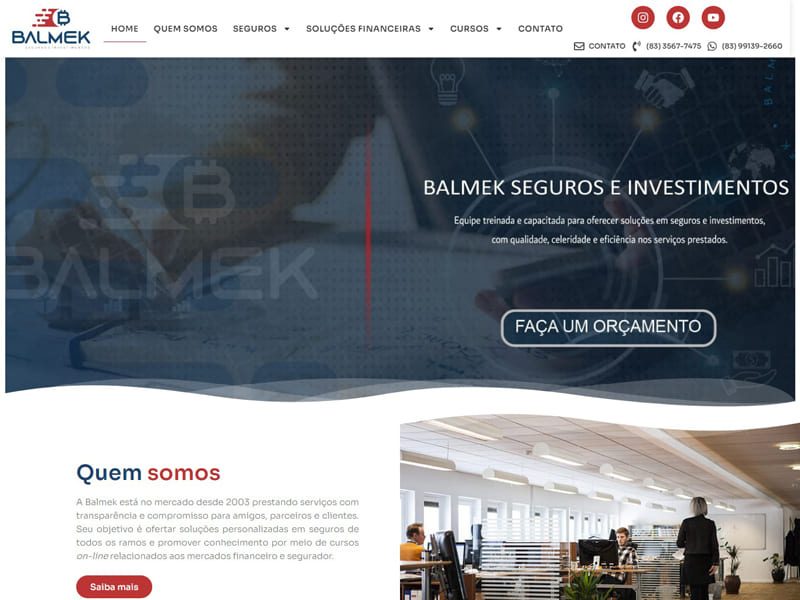 Projeto de imobiliário desenvolvido pela Sites PB para Balmek Corretora