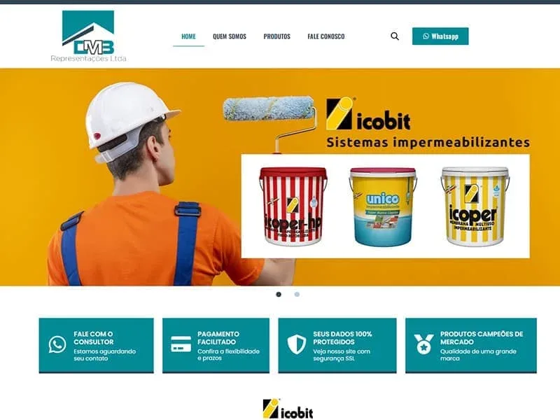 Site desenvolvido pela Sites PB para CMB Representações