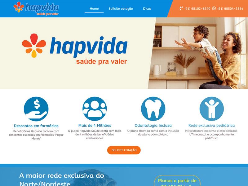 Projeto de saúde desenvolvido pela Sites PB para Corretor Hapvida
