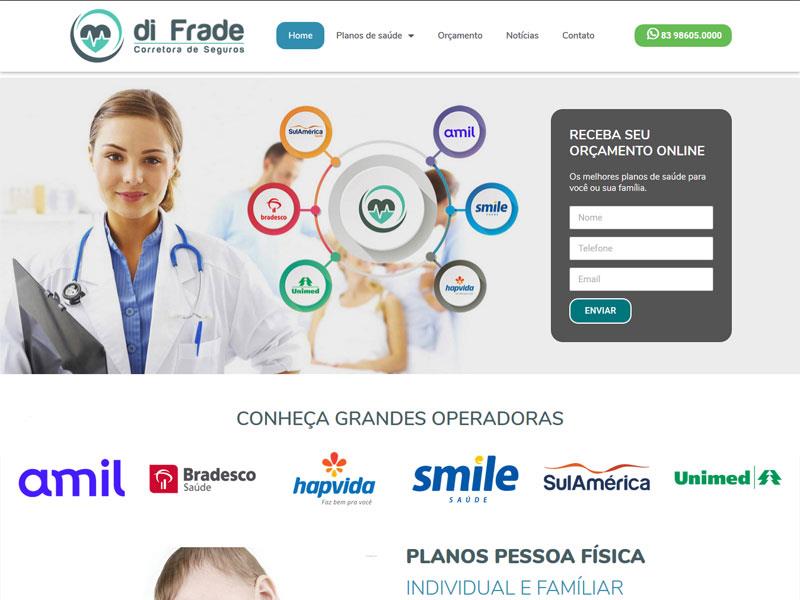 Projeto de imobiliário desenvolvido pela Sites PB para Difrade corretora