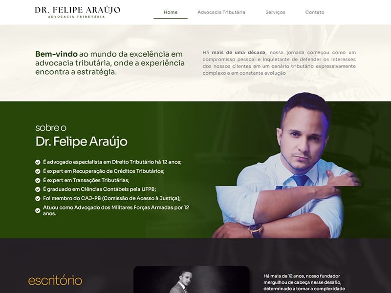 Projeto de saúde desenvolvido pela Sites PB para Dr. Felipe Araújo advogado