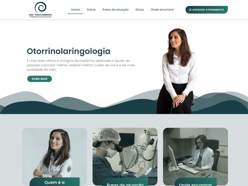 Projeto de saúde desenvolvido pela Sites PB para Dra. Thaís Madruga