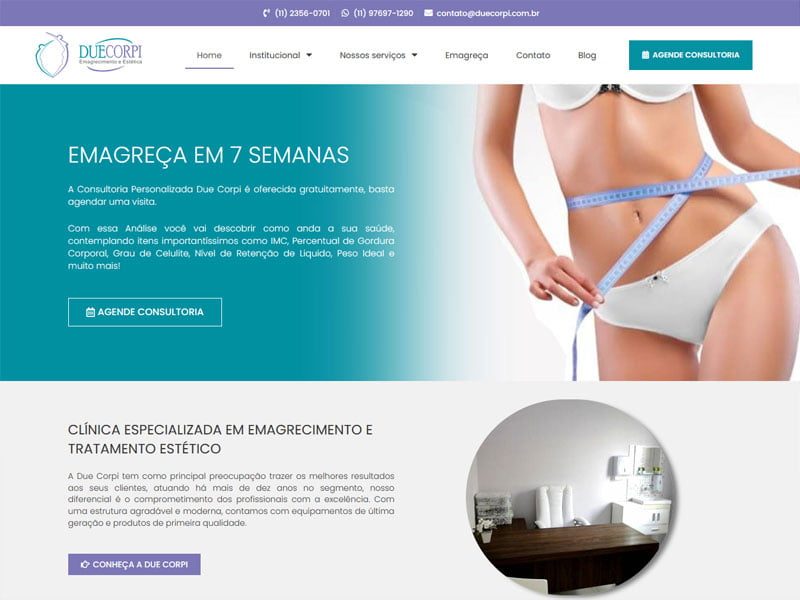 Site desenvolvido pela Sites PB para Duecorpi