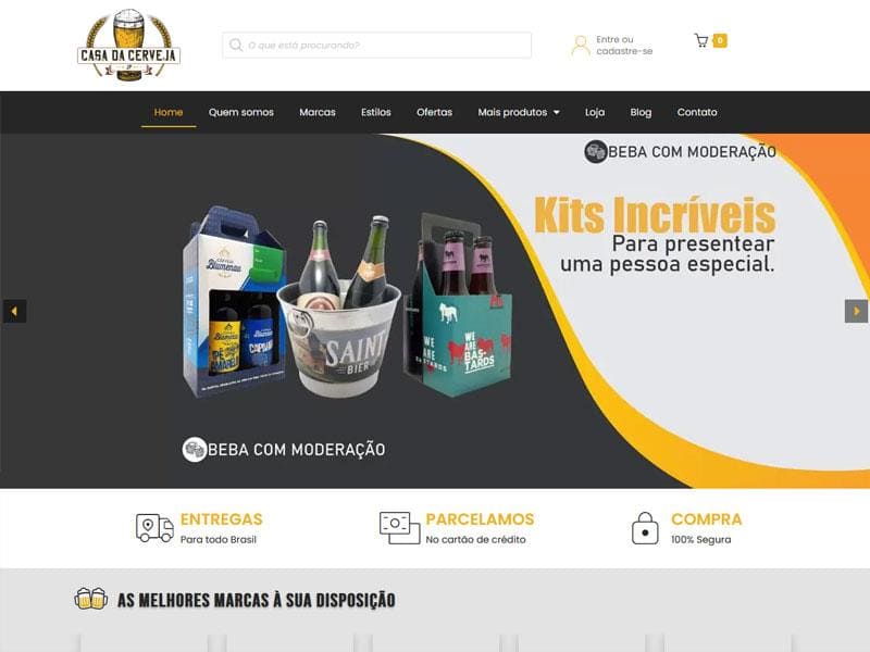 Projeto de alimentos e bebidas desenvolvido pela Sites PB para Loja Casa da Cerveja