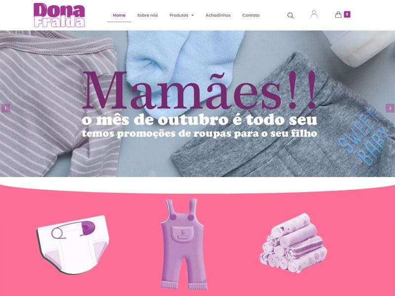 Site desenvolvido pela Sites PB para Loja Dona Fralda