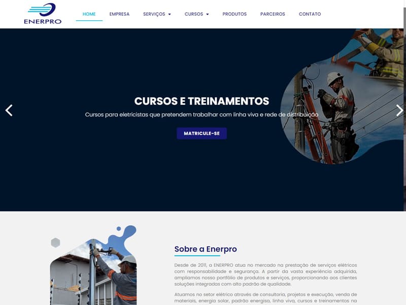 Projeto de energia desenvolvido pela Sites PB para Enerpro soluções elétricas