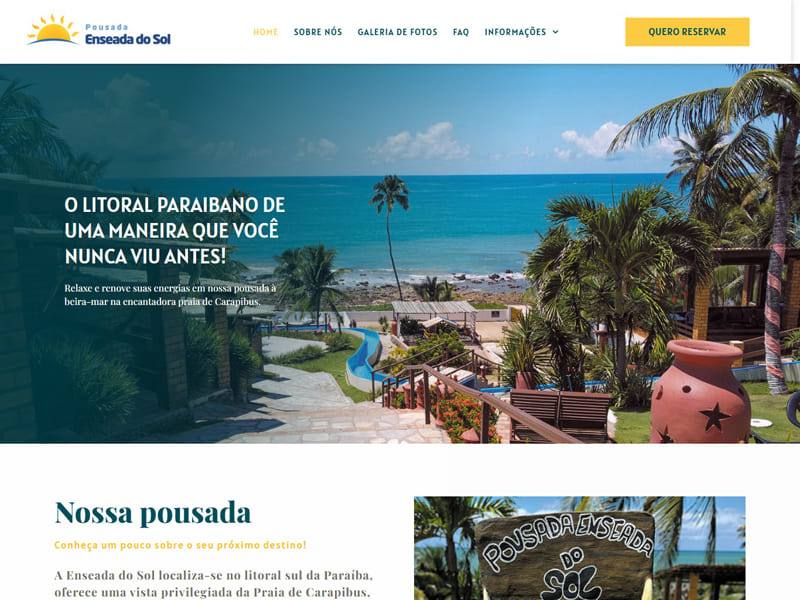 Projeto de turismo desenvolvido pela Sites PB para Enseada do Sol