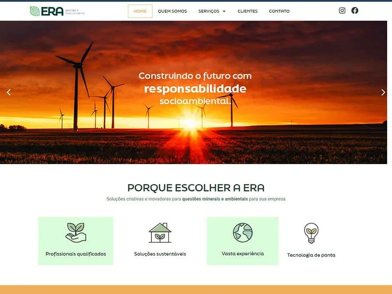 Projeto de indústria desenvolvido pela Sites PB para Era Geologia e Meio Ambiente