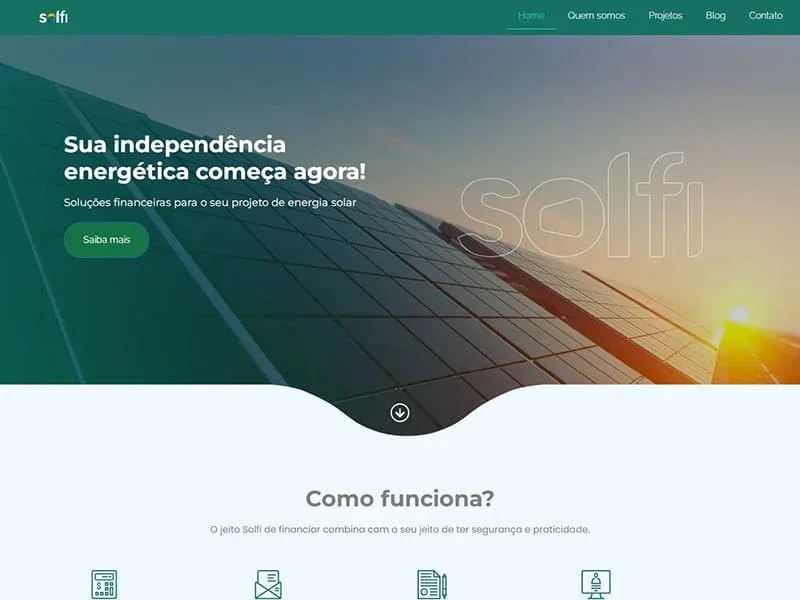 Projeto de energia desenvolvido pela Sites PB para Grupo Solfi