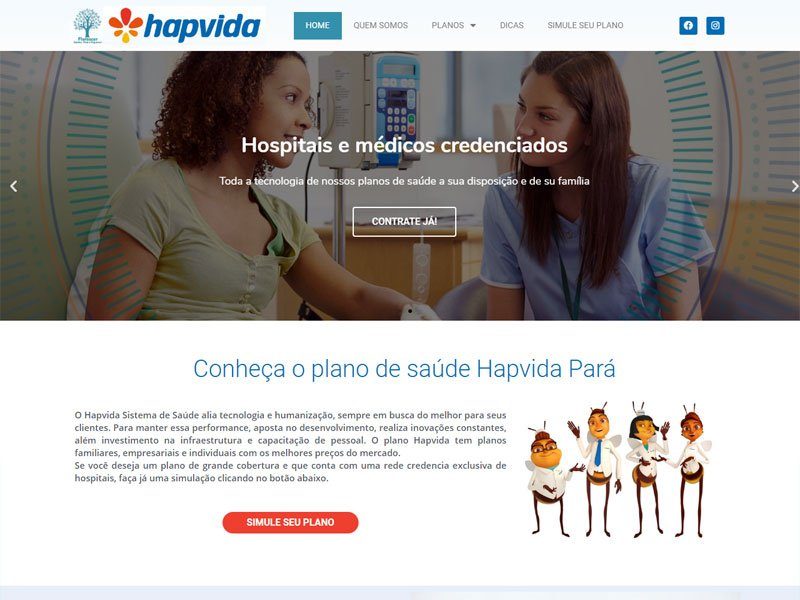 Site desenvolvido pela Sites PB para Hapvendas Pará
