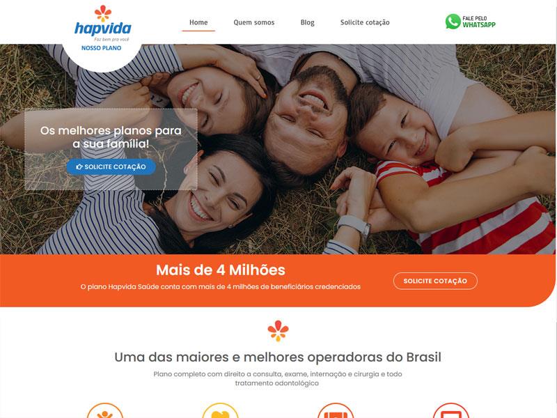 Projeto de saúde desenvolvido pela Sites PB para Hapvida venda online