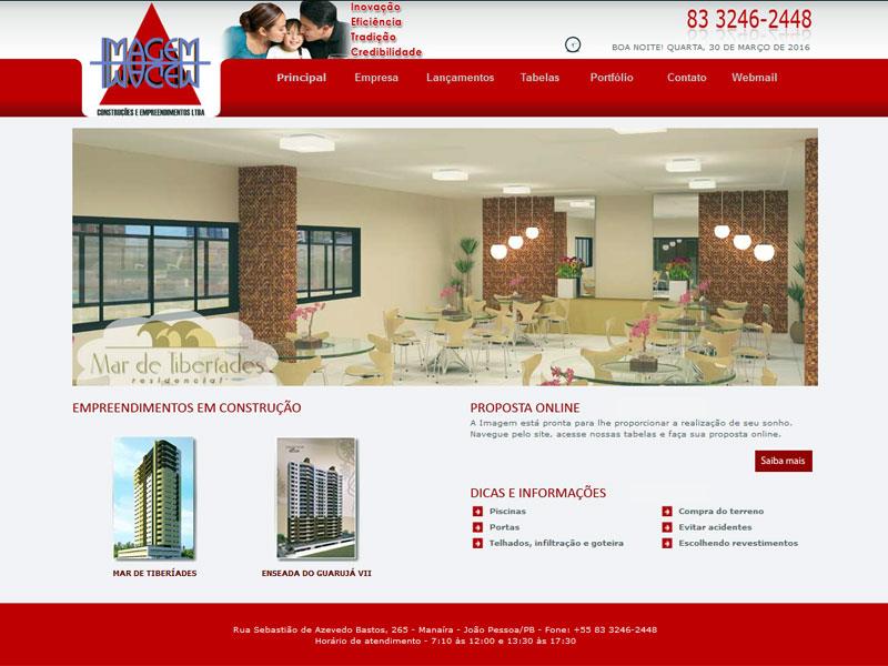 Projeto de imobiliário desenvolvido pela Sites PB para Imagem Contruções