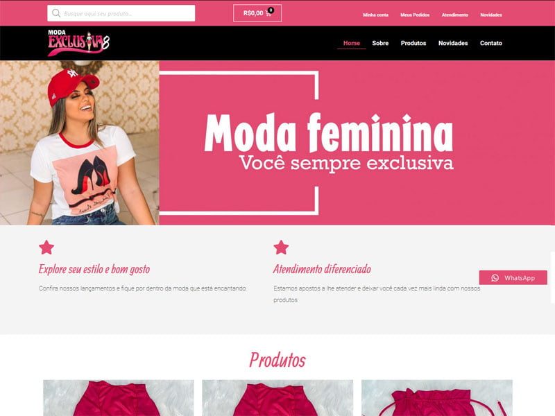Projeto de moda e beleza desenvolvido pela Sites PB para Loja Moda Exclusiva 8