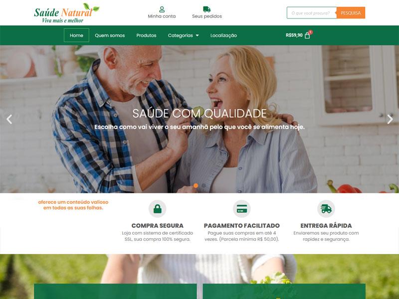 Projeto de saúde desenvolvido pela Sites PB para Loja Saúde Natural JP