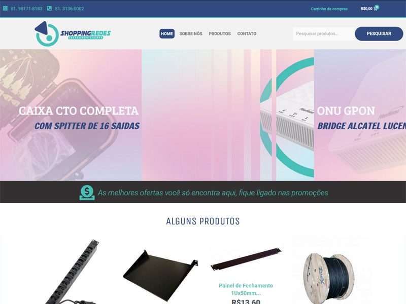 Site desenvolvido pela Sites PB para Loja Shopping Rede