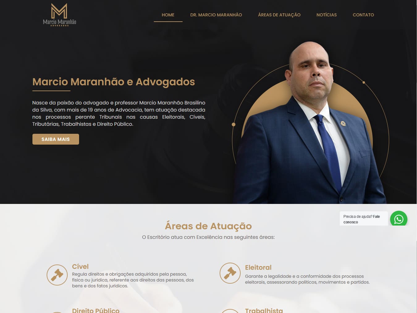 Projeto de advocacia desenvolvido pela Sites PB para Márcio Maranhão Advogados