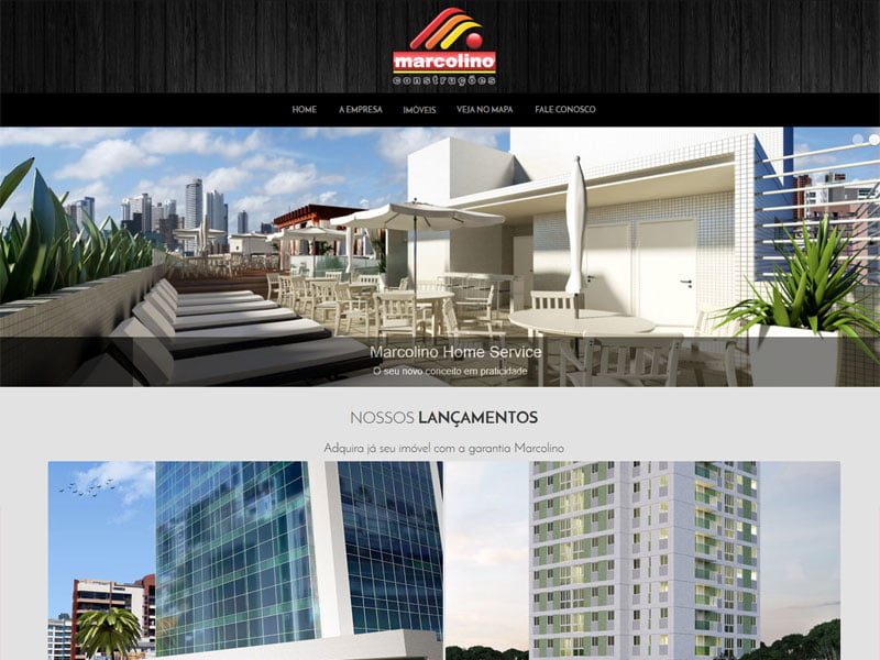 Projeto de construção civil desenvolvido pela Sites PB para Marcolino Construções