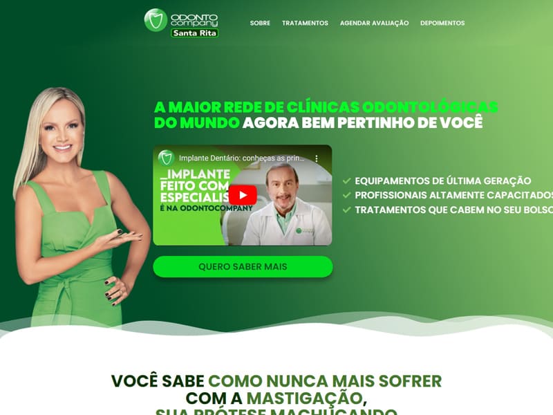 Projeto de saúde desenvolvido pela Sites PB para Odonto Company