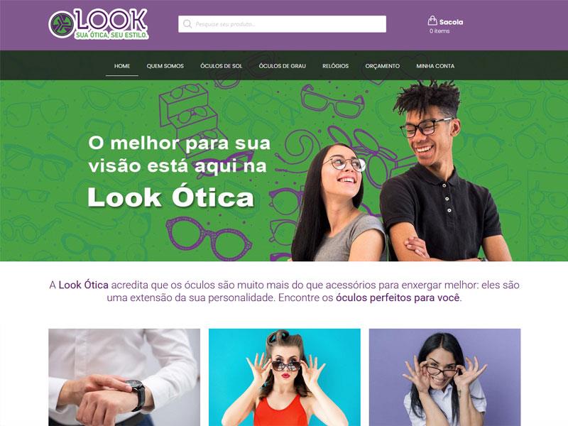 Projeto de moda e beleza desenvolvido pela Sites PB para Óticas Look