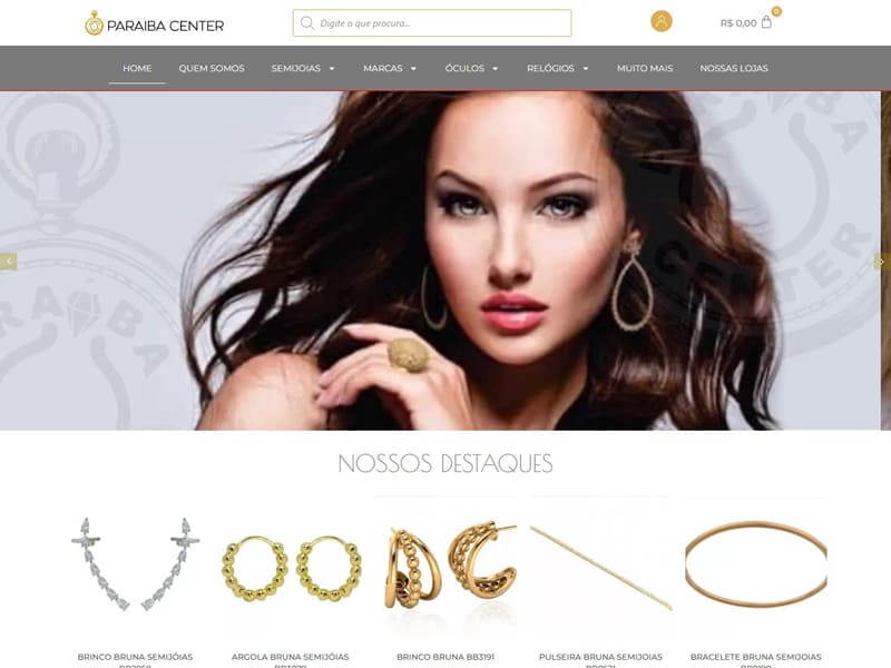 Projeto de moda e beleza desenvolvido pela Sites PB para Paraíba Center Semijóias