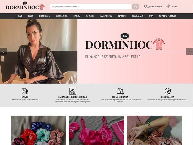Site desenvolvido pela Sites PB para Loja Dorminhoca