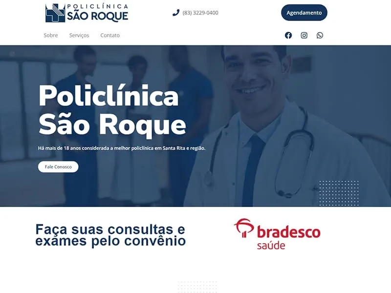 Projeto de saúde desenvolvido pela Sites PB para Policlínica São Roque