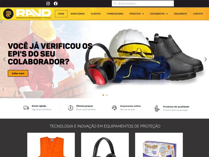 Projeto de indústria desenvolvido pela Sites PB para Loja virtual RAVD EPI