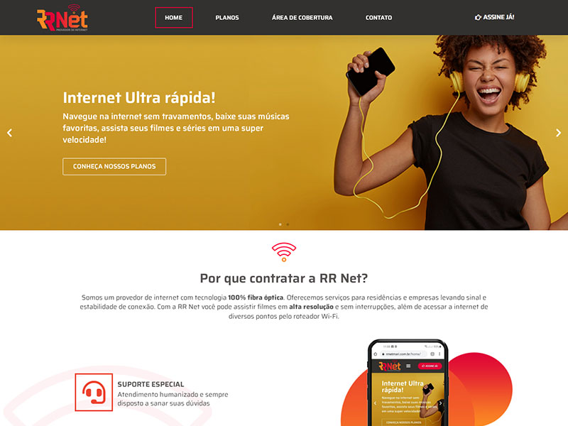 Projeto de telecom desenvolvido pela Sites PB para RR Net Mari