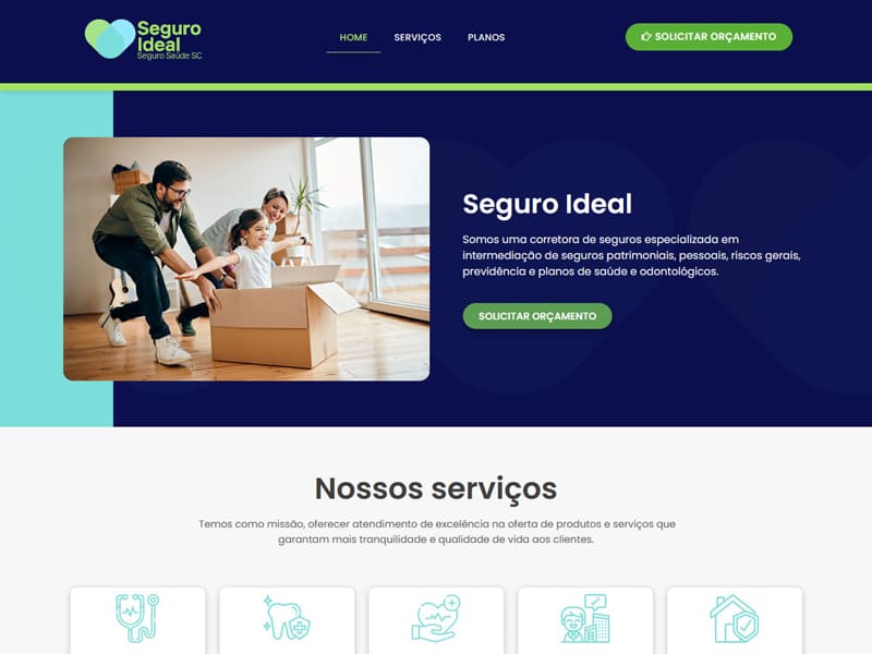 Projeto de saúde desenvolvido pela Sites PB para Seguro Saúde SC