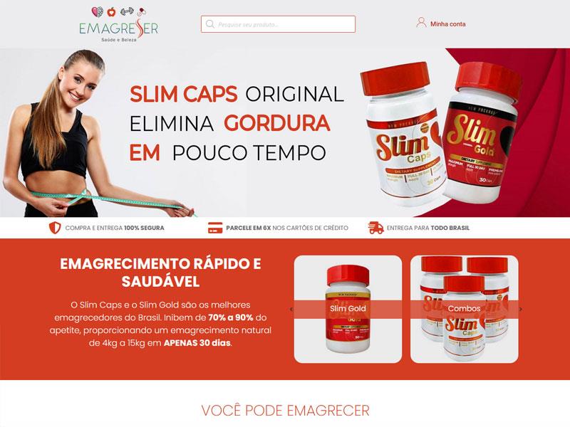 Site desenvolvido pela Sites PB para Slim Caps