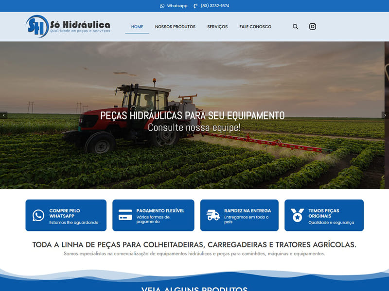 Projeto de indústria desenvolvido pela Sites PB para Só Hidráulica