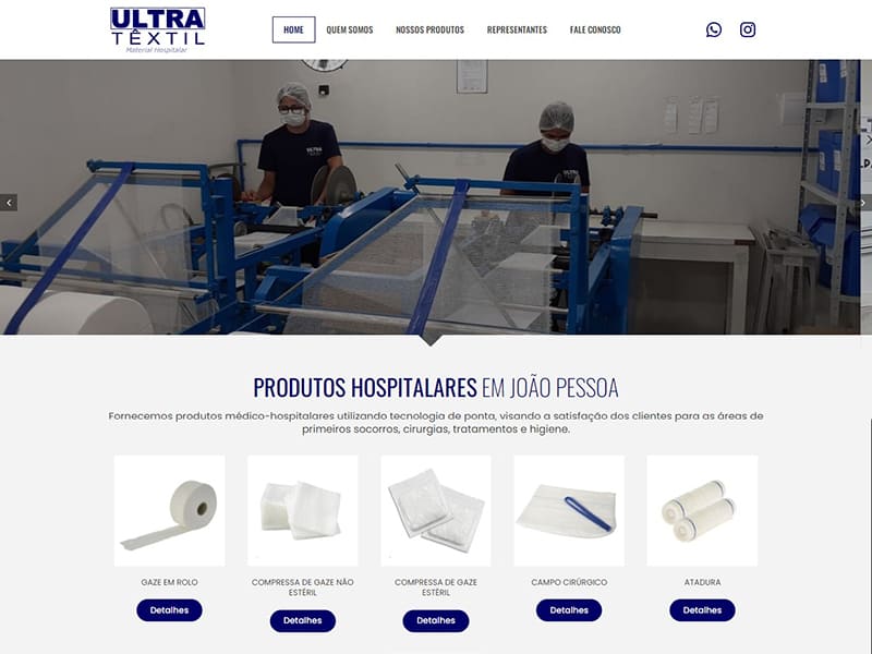 Projeto de indústria desenvolvido pela Sites PB para Ultra Têxtil