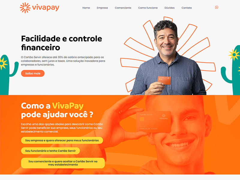 Site desenvolvido pela Sites PB para Vivapay