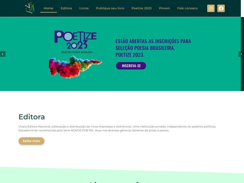 Projeto de educação desenvolvido pela Sites PB para Vivara Editora Nacional