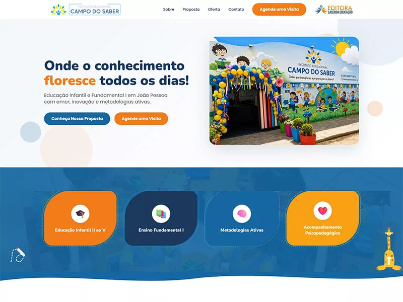 Projeto de educação desenvolvido pela Sites PB para Instituto Campo do Saber